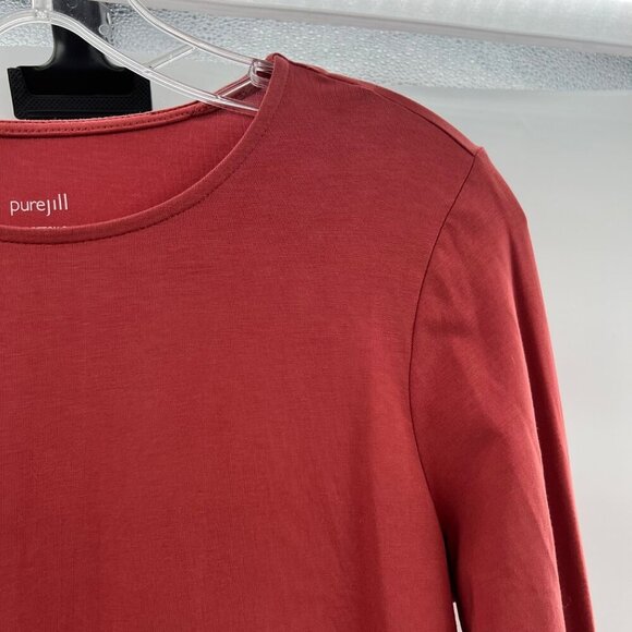 J.Jill Casual Top Women's Size Small Rosewood Long Sleeve Shirttail Tee - Picture 4 of 8